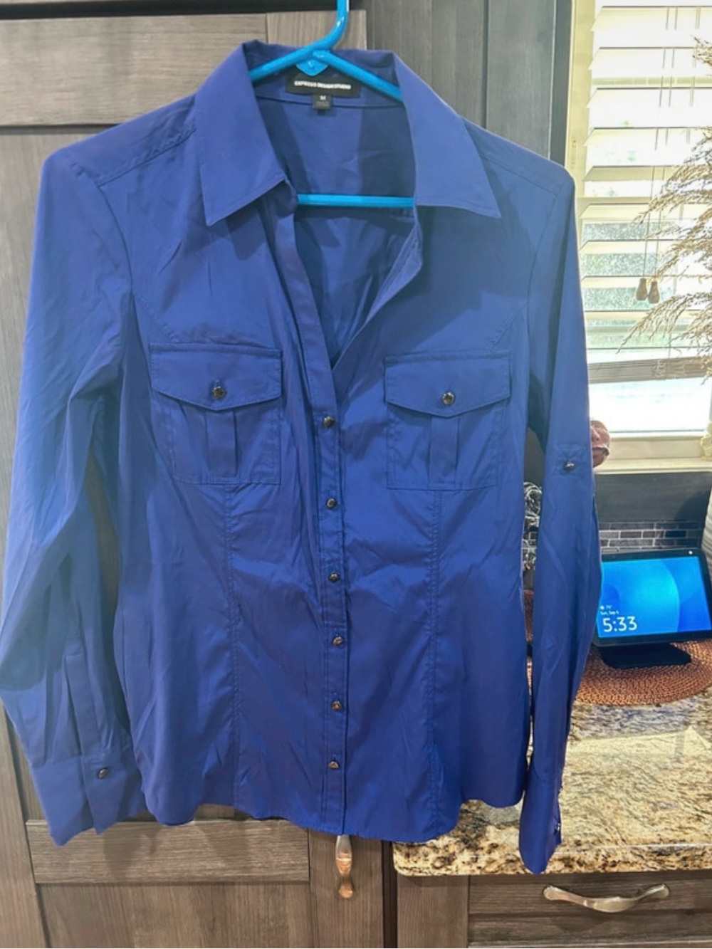 Express Women’s Cobalt Blue Button-Down Shirt